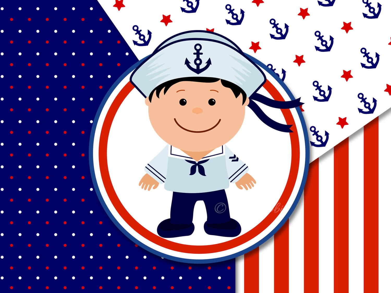 BUY 10 GET 5 FREE, Coupon Code - 5FREE Marine Digital Paper Set With Little Sailors, Marine Boys, Clip Art, Illustration