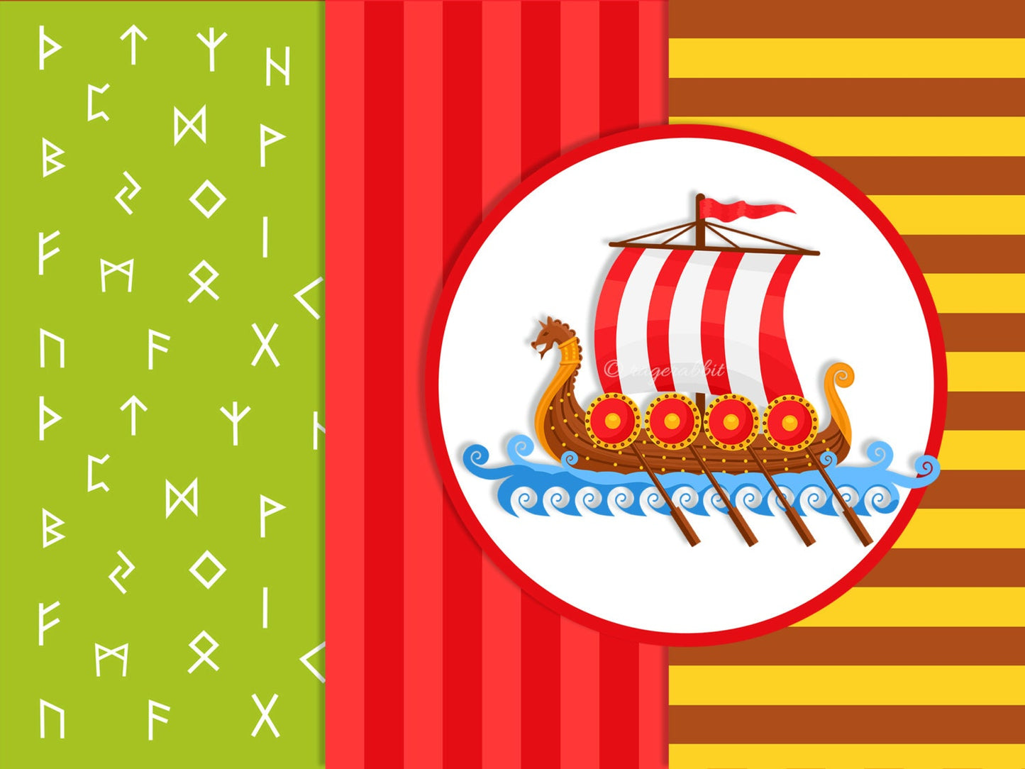 BUY 10 GET 5 FREE, Coupon Code - 5FREE Viking Digital Paper and Viking Ship Clip Art, Viking Runes, Polka Dots, Stripes, Set