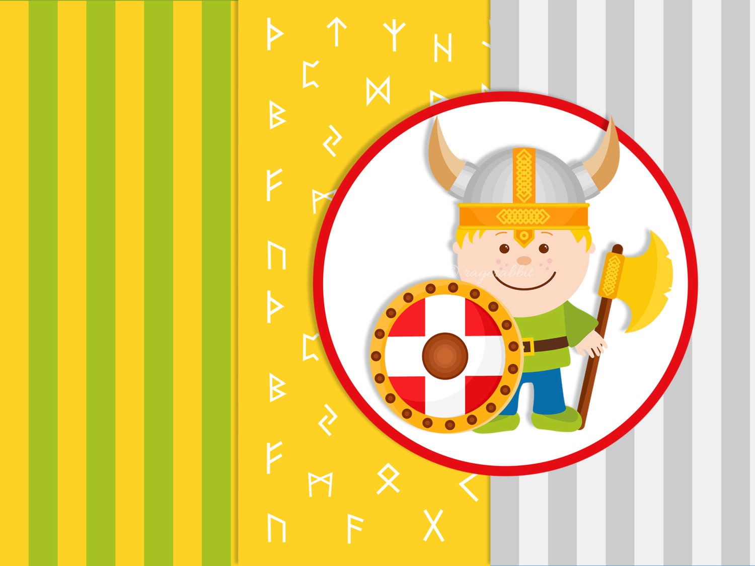 Viking Digital Paper Set, Little Viking Clip Art, Banner, Commercial Use, Personal Use, Viking Runes