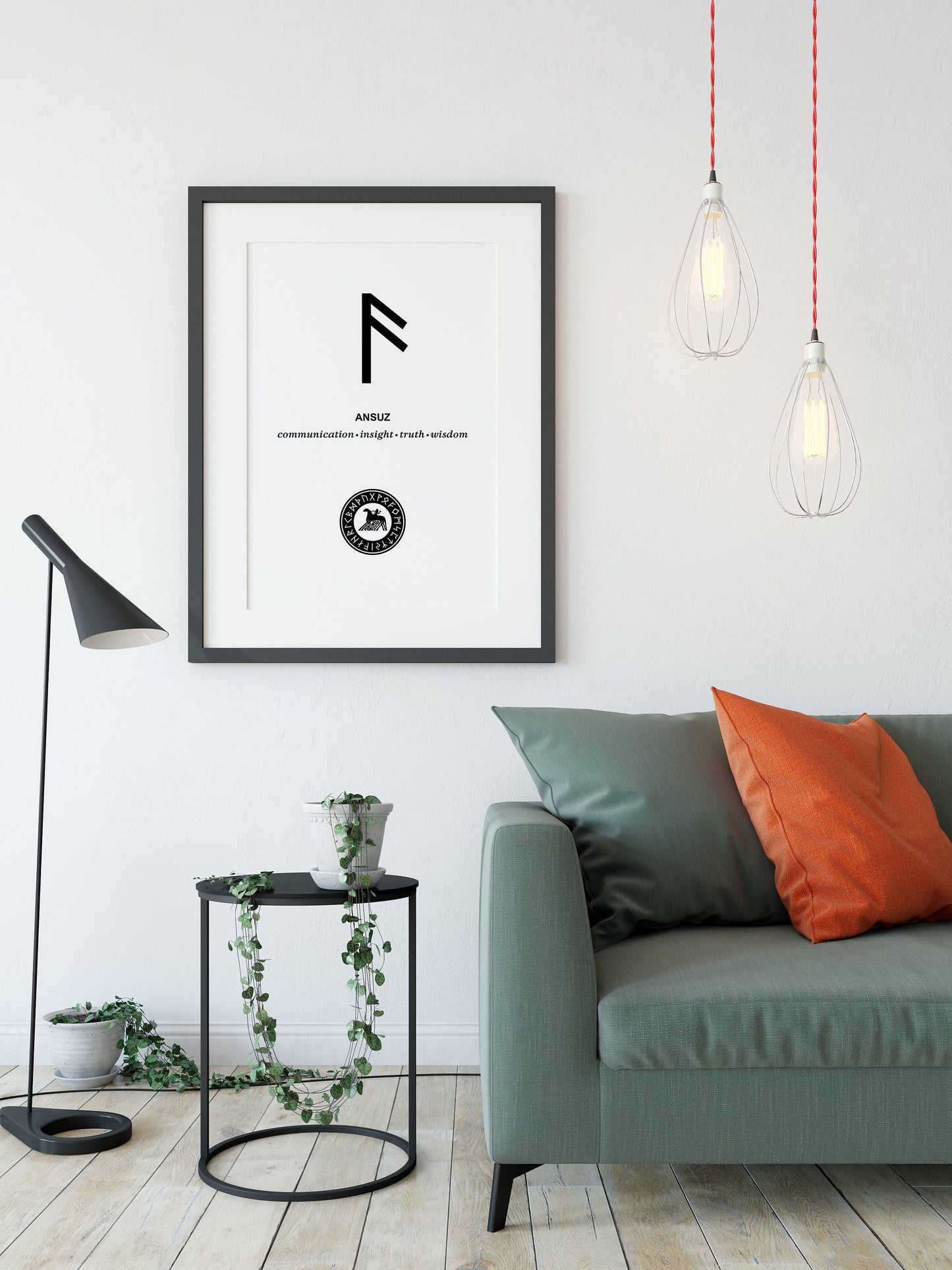 BUY 10 GET 5 FREE, Coupon Code - 5FREE Comunication, Insigt, Truth, Wisdom, Ansuz Viking Rune, Black and White, Commercial Use