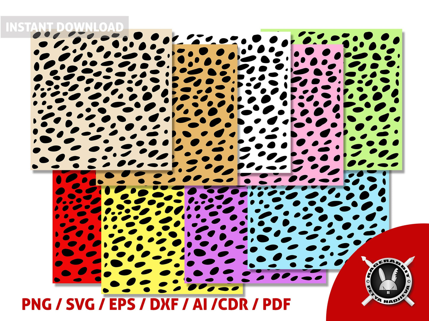 Snow Leopard Squares SVG Animal Prints Pattern Fur Commercial Use Printable Crafts Supply Points Print Rainbow Sublimation Frames Labels