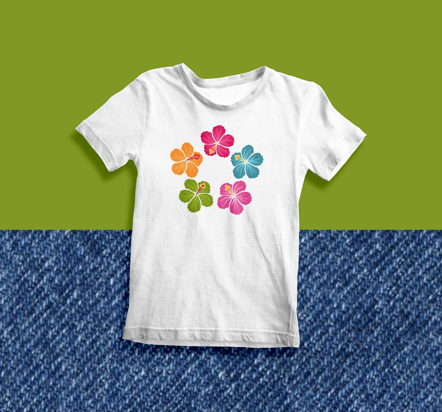 Hibiscus Wreath SVG T-Shirt Design Girlie Summer Commercial Use Prints and Crafts Luau Party Flowers HawaiiPNG Clip Art Transparent