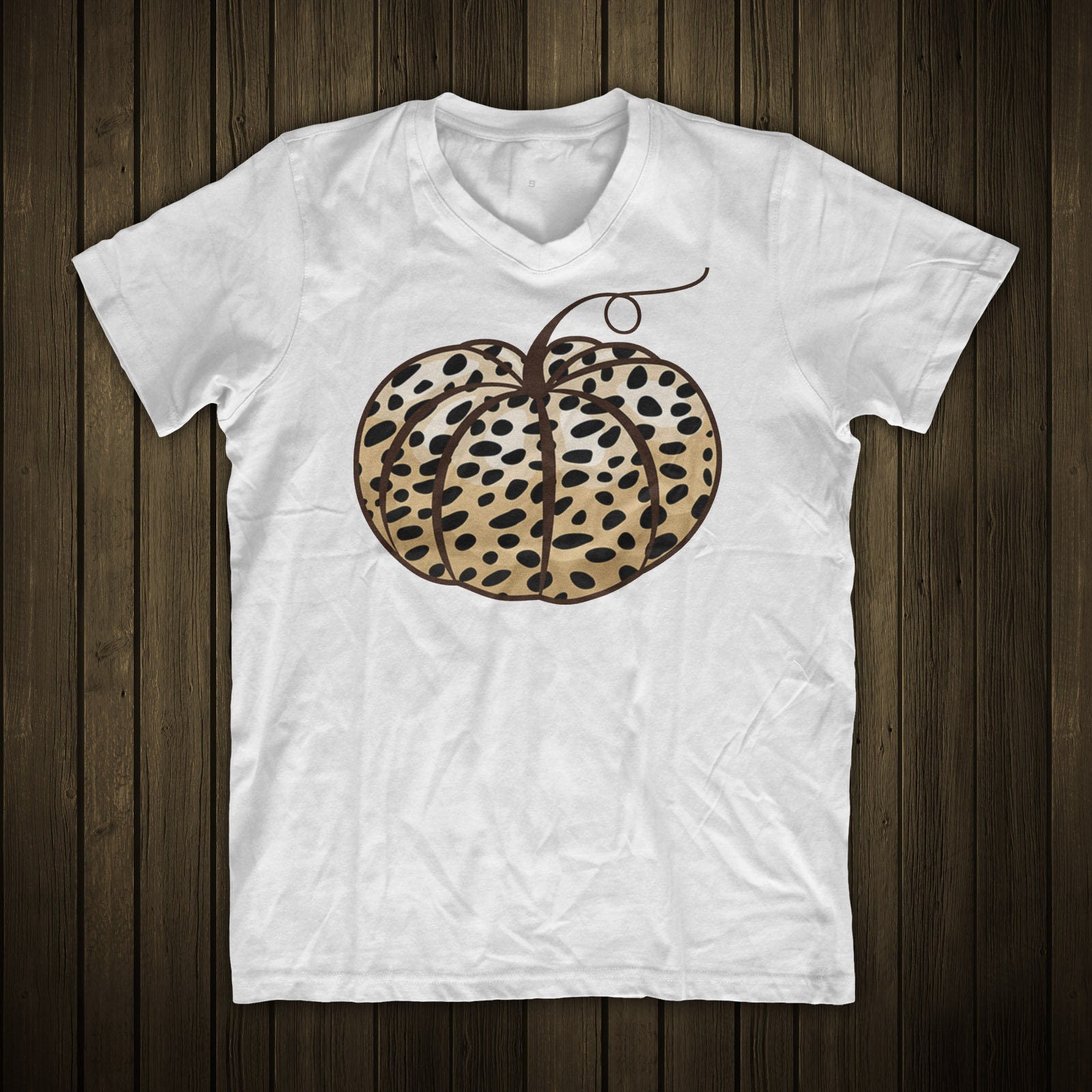 Pumpkin SVG Cheetah Pattern Illustration Halloween Thanksgiving Animal Print Big Cat Leopard Furr Sublimation File Vector Files