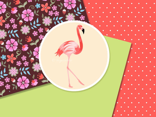 BUY 10 GET 5 FREE, Coupon Code - 5FREE Flamingo Digital Paper with Flamingo Clipart Illustration