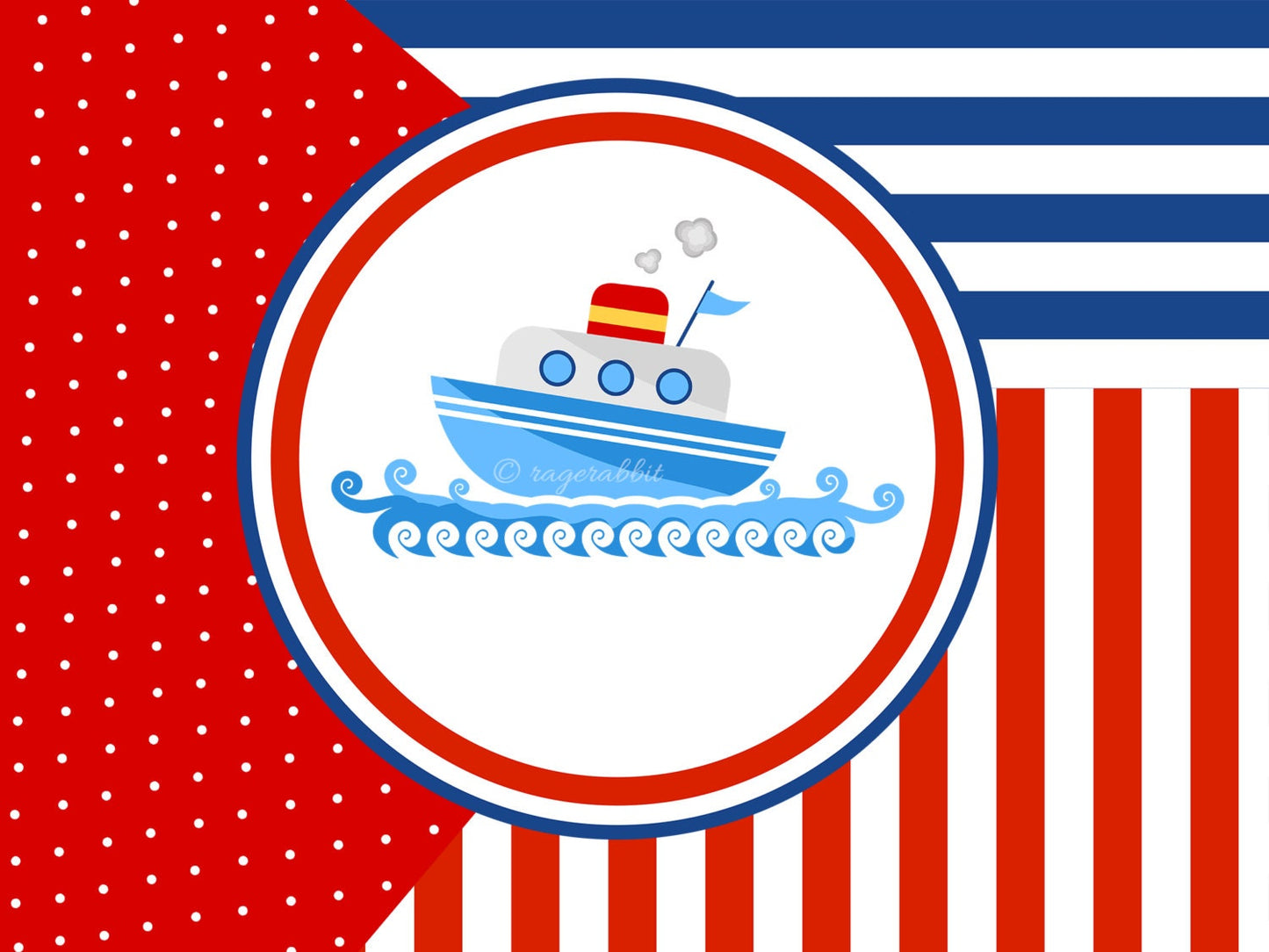 Marine Boy Vector Set, Illustrations, Scrapbook, Digital Paper Set, Baby Shower Decoration, Nautical