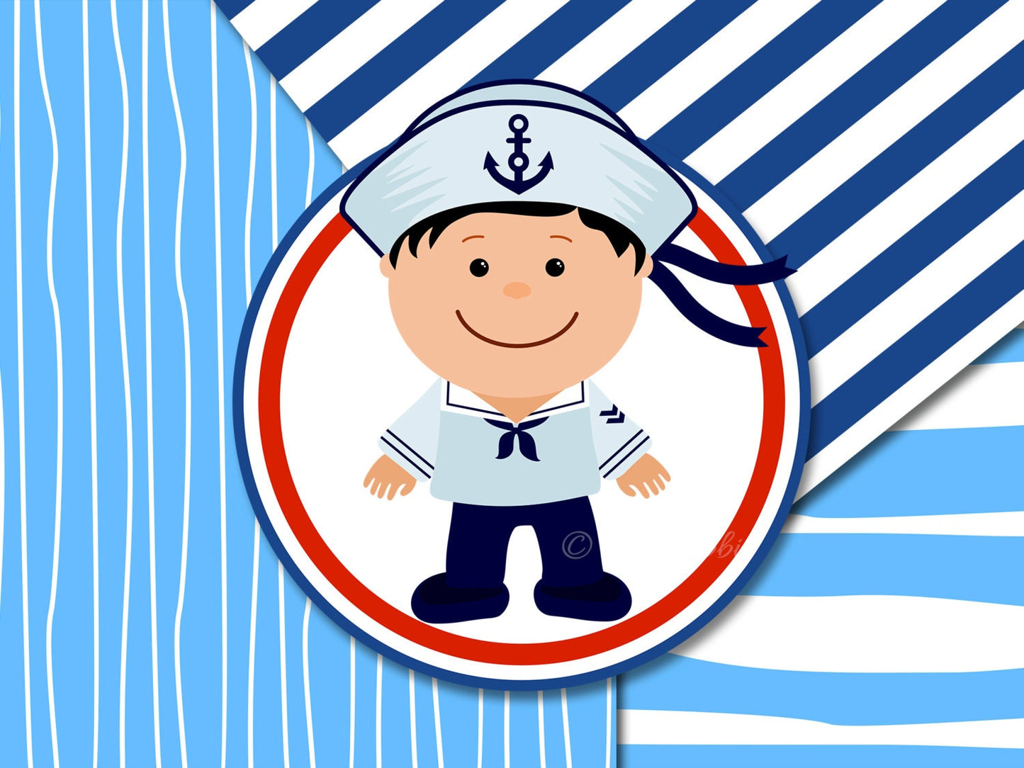 BUY 10 GET 5 FREE, Coupon Code - 5FREE Marine Digital Paper Set With Little Sailors, Marine Boys, Clip Art, Illustration