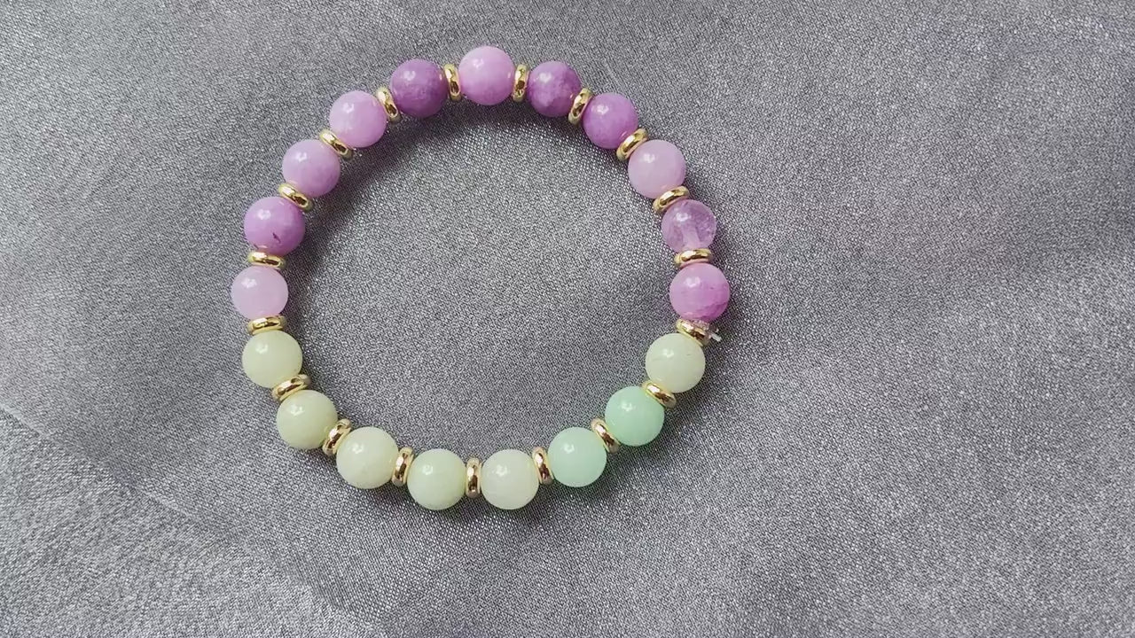 Jadeite Malaysia Natural Stones Bracelet with Golden Colored Parts