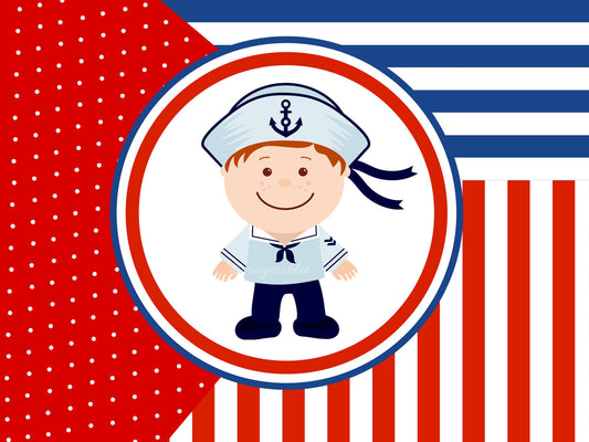 Marine Boy Vector Set, Illustrations, Scrapbook, Digital Paper Set, Baby Shower Decoration, Nautical