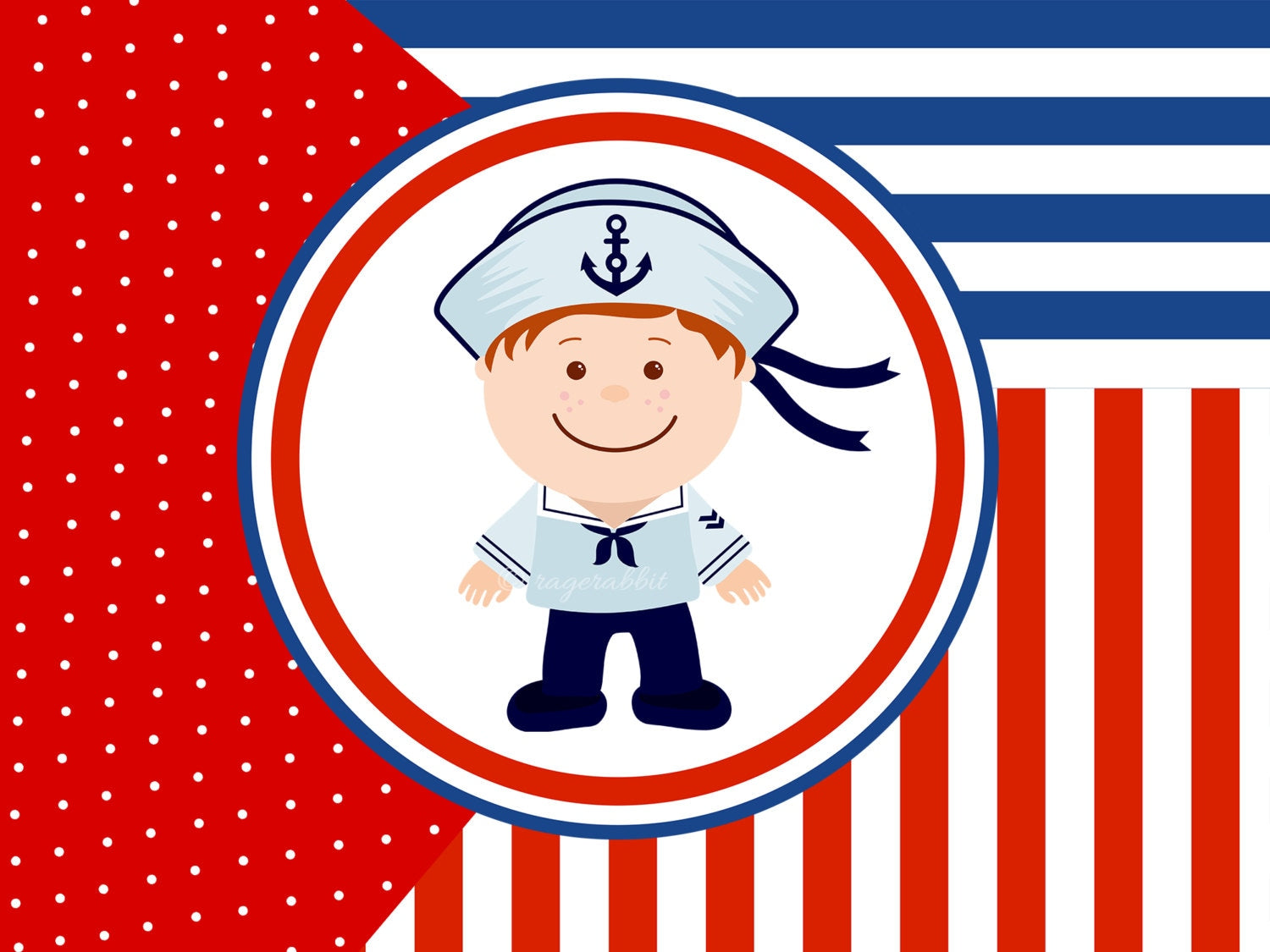 Marine Boy Vector Set, Illustrations, Scrapbook, Digital Paper Set, Baby Shower Decoration, Nautical