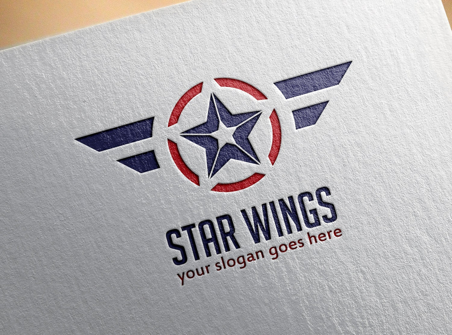 BUY 10 GET 5 FREE, Coupon Code - 5FREE Premade Star Wings Logo Template, Vector, Icon, Emblem, Patriotic, Military, Vector Illustration