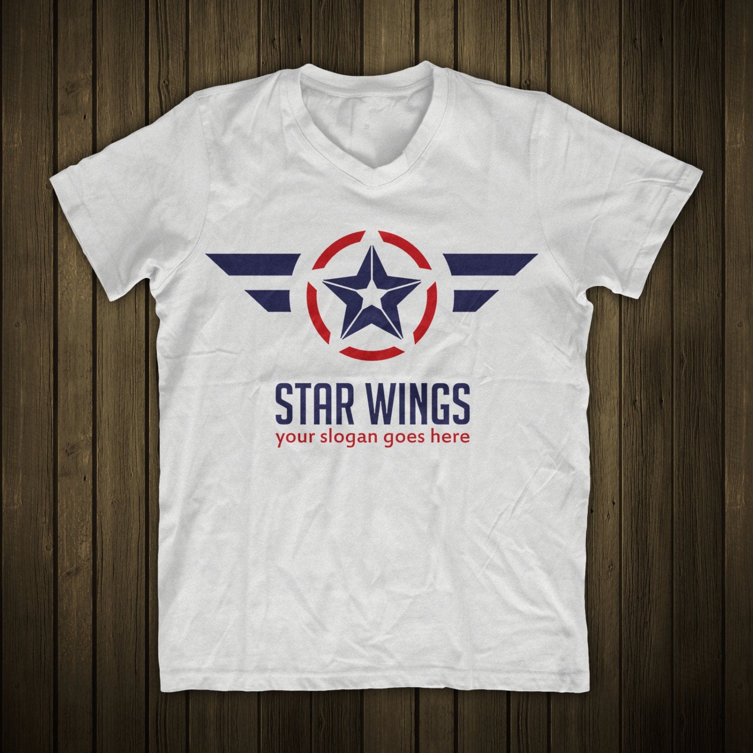 BUY 10 GET 5 FREE, Coupon Code - 5FREE Premade Star Wings Logo Template, Vector, Icon, Emblem, Patriotic, Military, Vector Illustration