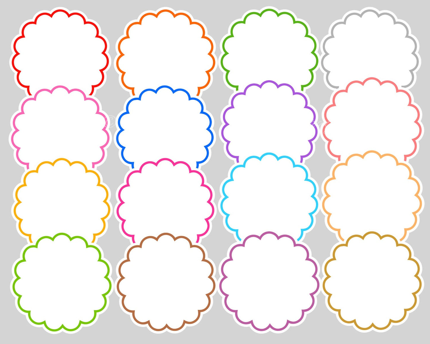 Big Pack Scallop Bakery Clip Art Set, Digital Illustrations, Frames, Cupcakes, Digital Papers, Kitchen, Gingham, Royal Cupcakes, Palette