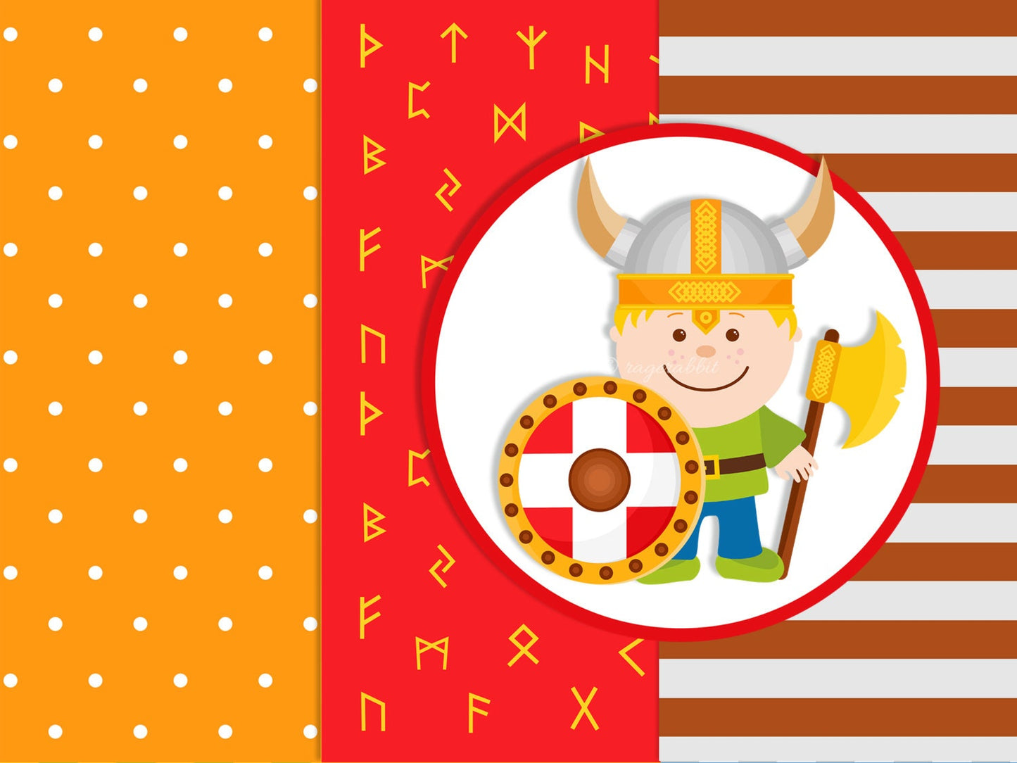 Viking Digital Paper Set, Little Viking Clip Art, Banner, Commercial Use, Personal Use, Viking Runes