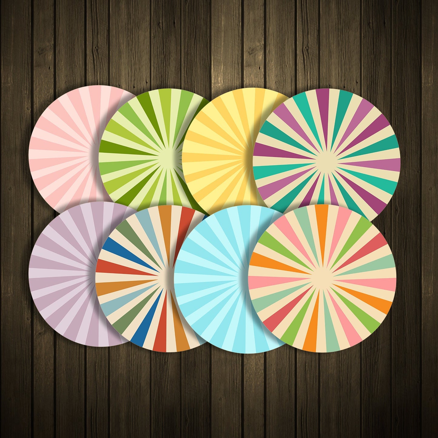 Vintage Sun Banners SVG files Rays Watercolor Clip Arts Printing and Crafts Retro Transparent PNG Sublimation Background Design