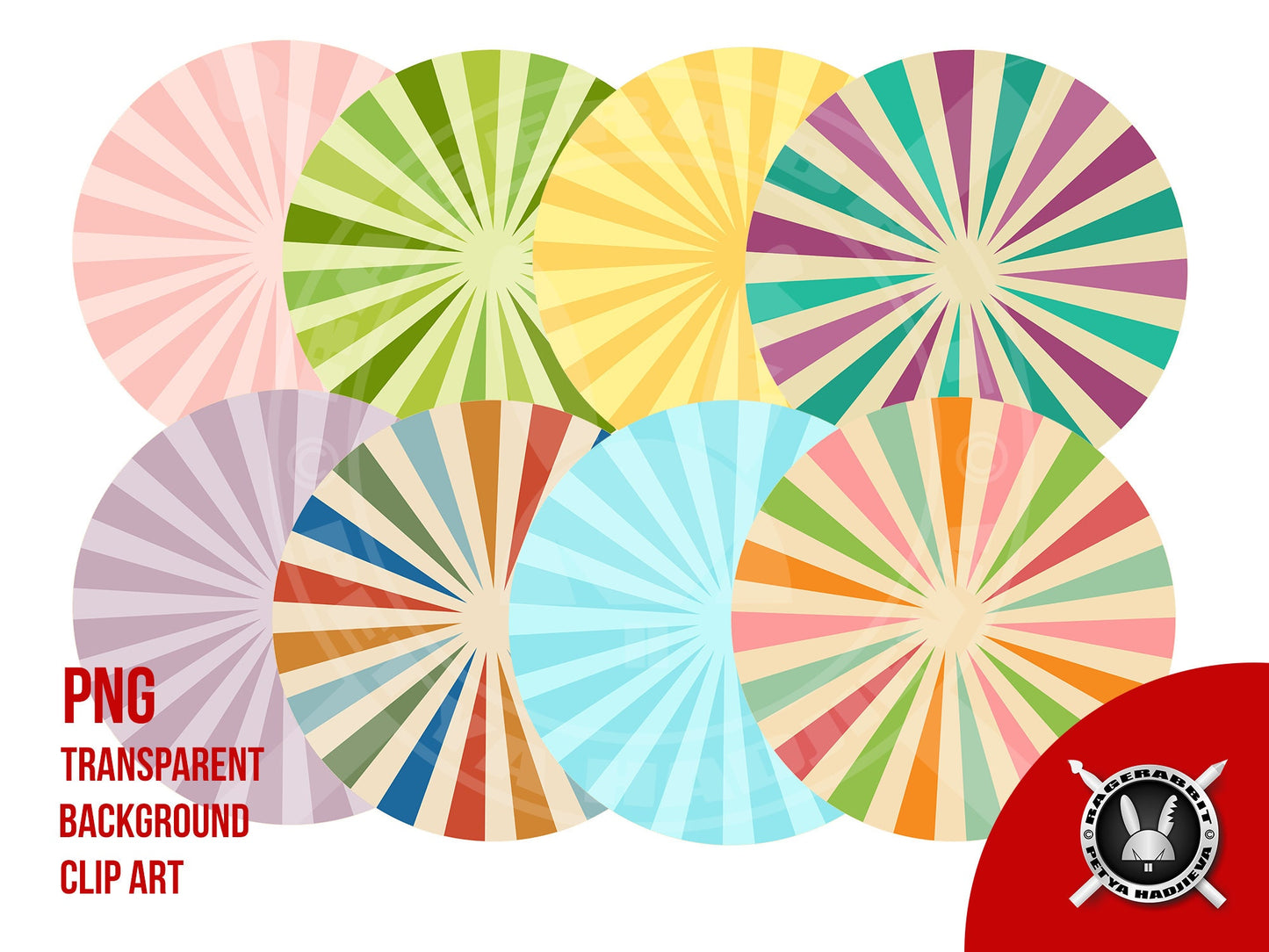 Vintage Sun Banners SVG files Rays Watercolor Clip Arts Printing and Crafts Retro Transparent PNG Sublimation Background Design