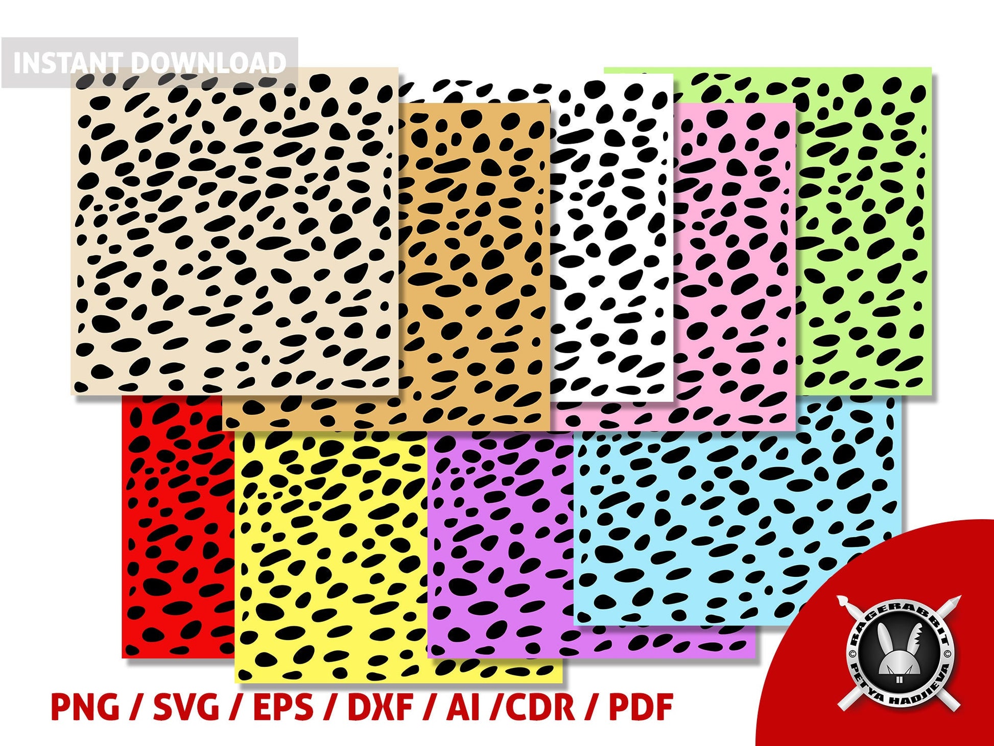 Snow Leopard Squares SVG Animal Prints Pattern Fur Commercial Use Printable Crafts Supply Points Print Rainbow Sublimation Frames Labels