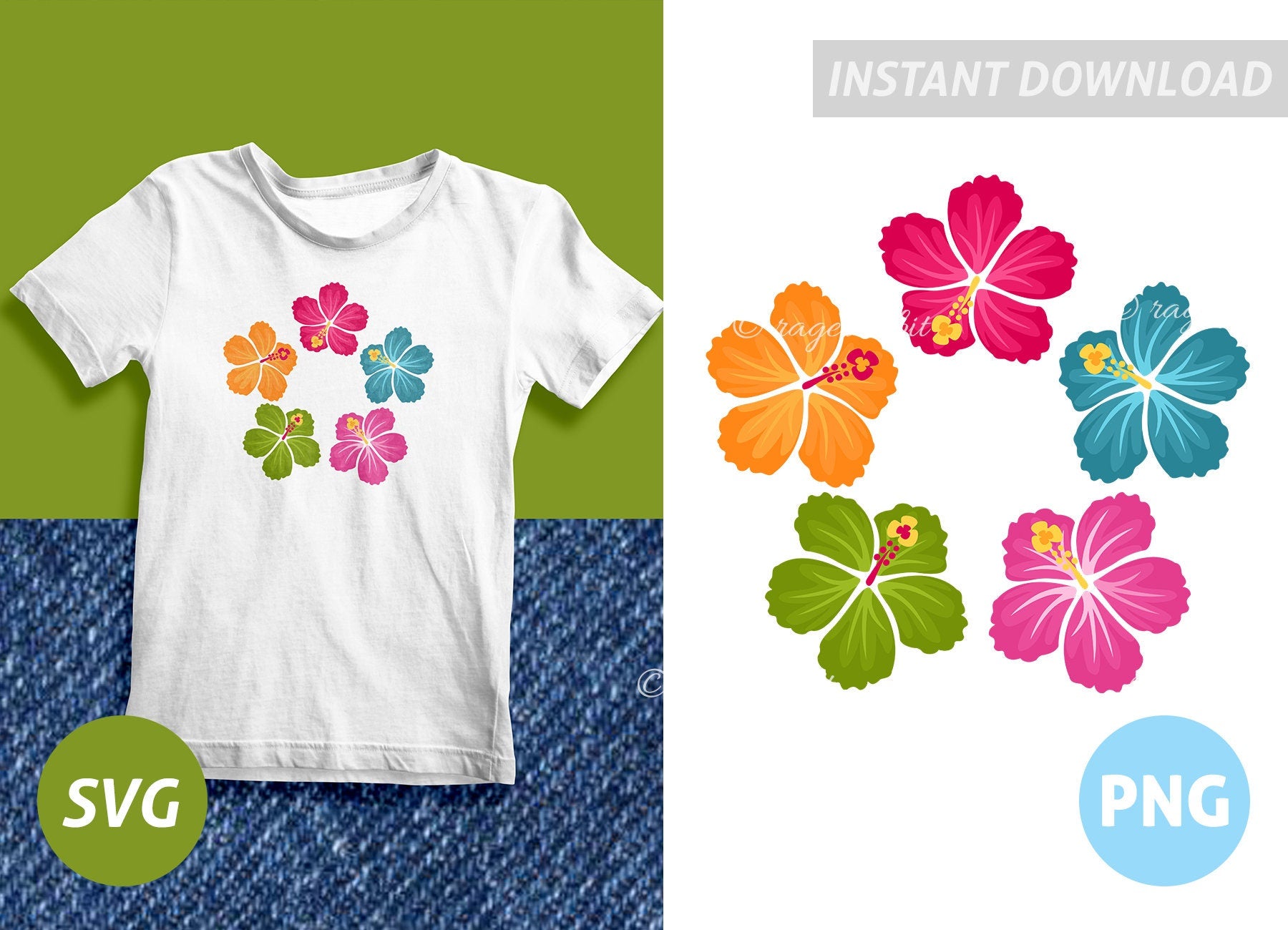 Hibiscus Wreath SVG T-Shirt Design Girlie Summer Commercial Use Prints and Crafts Luau Party Flowers HawaiiPNG Clip Art Transparent