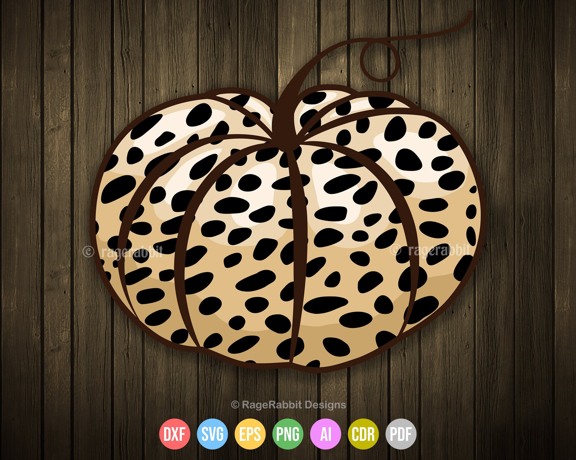 Pumpkin SVG Cheetah Pattern Illustration Halloween Thanksgiving Animal Print Big Cat Leopard Furr Sublimation File Vector Files