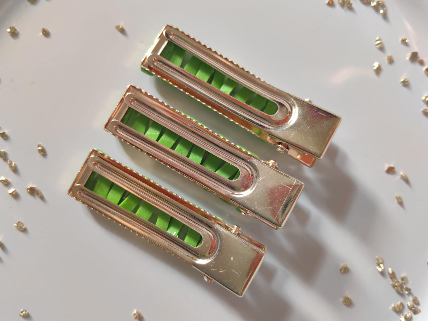 Beautiful "Satin Ribbon" Hair Clips Sets Limited Edition Handmade Polymer Clay Hair Accessories