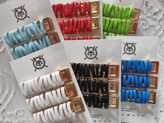 Beautiful "Satin Ribbon" Hair Clips Sets Limited Edition Handmade Polymer Clay Hair Accessories