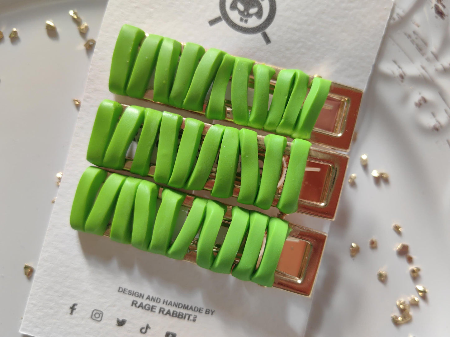 Beautiful "Satin Ribbon" Hair Clips Sets Limited Edition Handmade Polymer Clay Hair Accessories