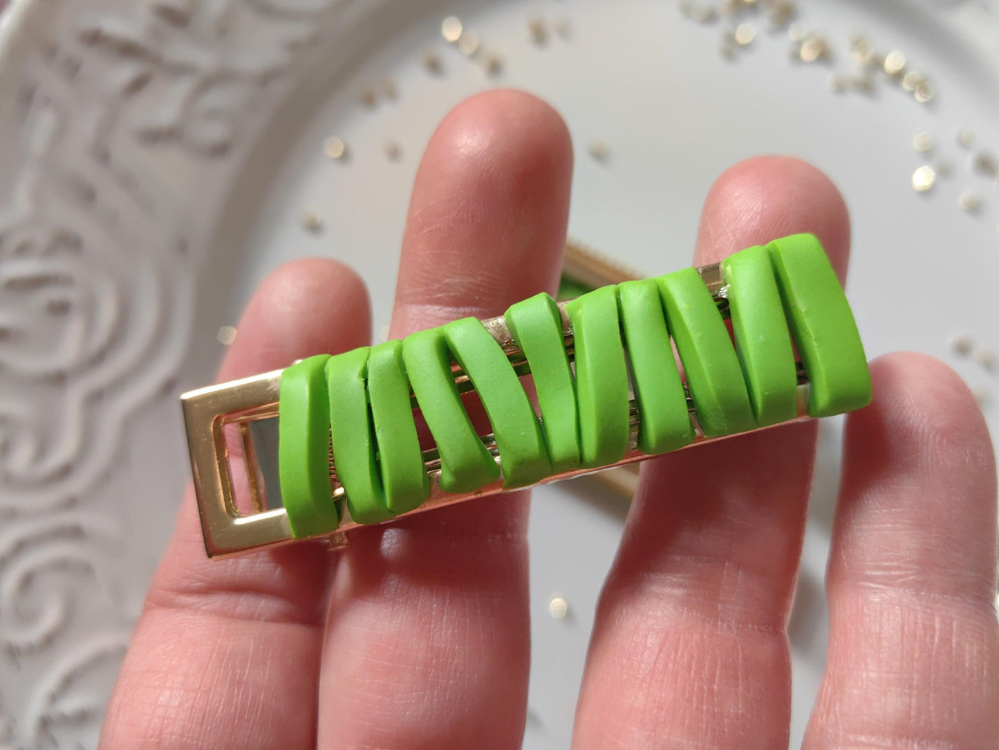 Beautiful "Satin Ribbon" Hair Clips Sets Limited Edition Handmade Polymer Clay Hair Accessories