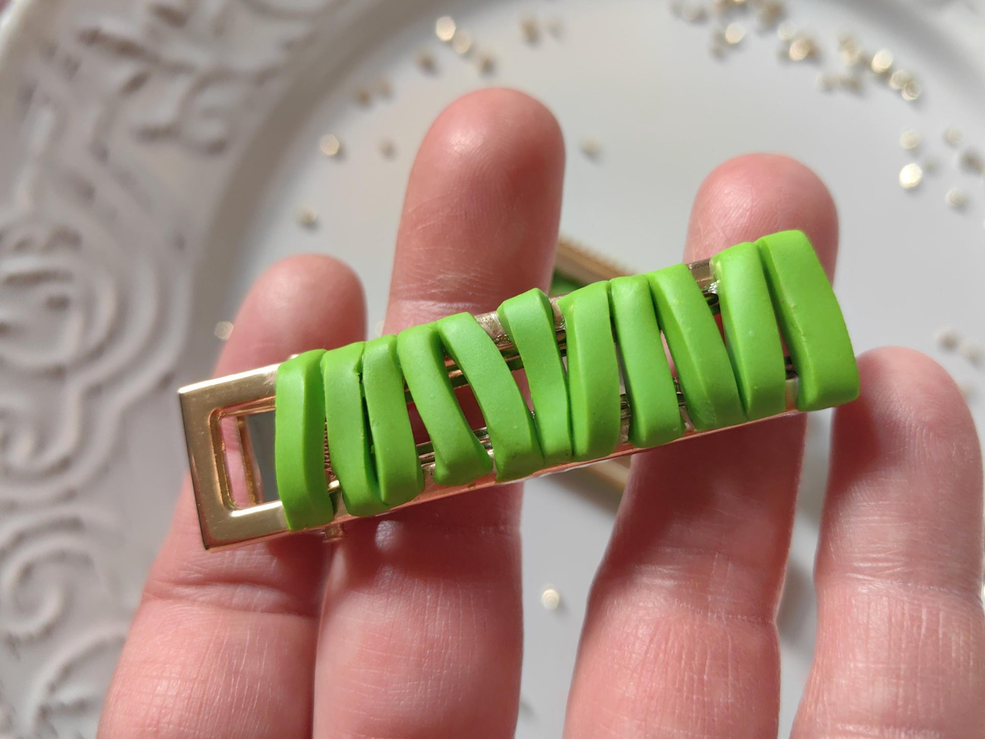 Beautiful "Satin Ribbon" Hair Clips Sets Limited Edition Handmade Polymer Clay Hair Accessories