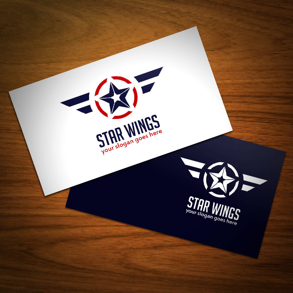 BUY 10 GET 5 FREE, Coupon Code - 5FREE Premade Star Wings Logo Template, Vector, Icon, Emblem, Patriotic, Military, Vector Illustration